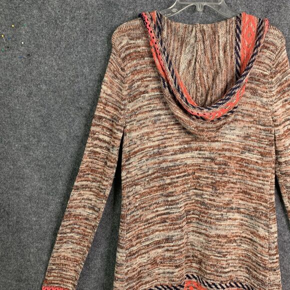 MAURICES Open Style Fringe Aztec Inspired Hooded Long Line Cardigan Sweater Sz M - Picture 11 of 15